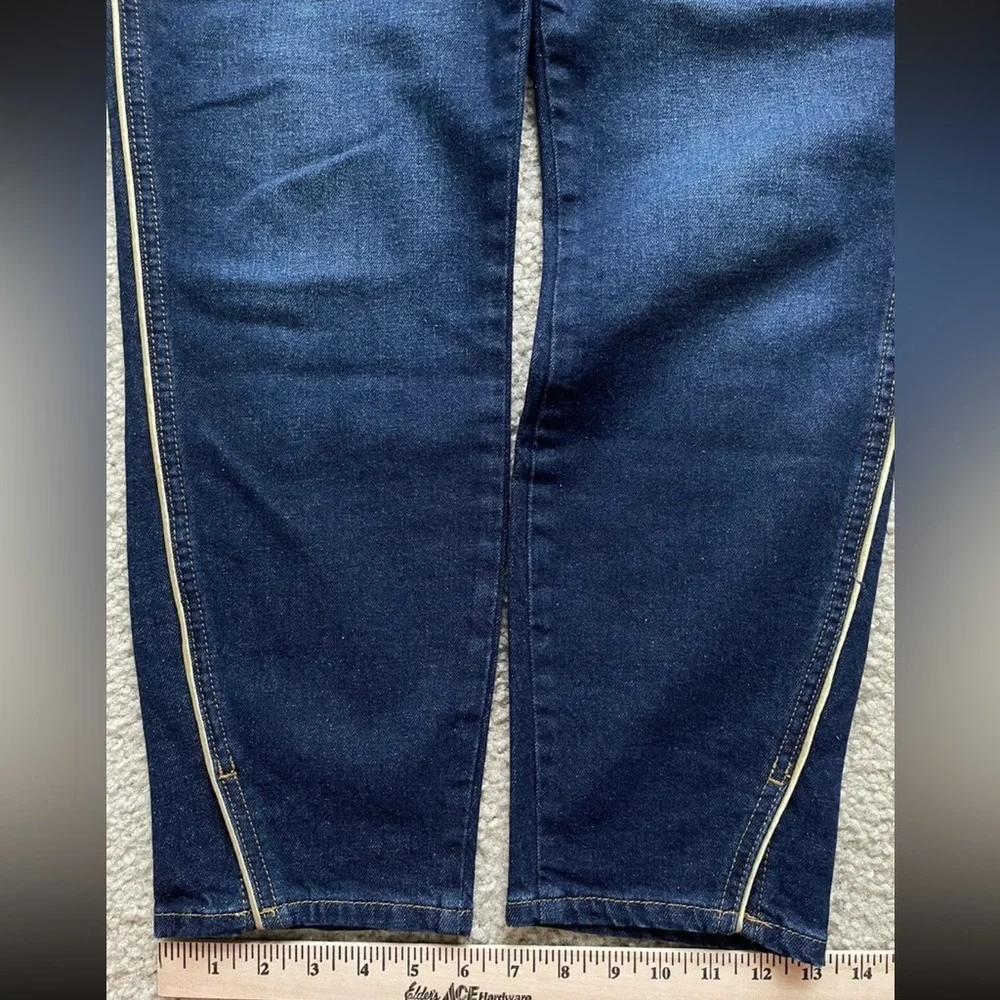 Boden The Edinburgh Jean Gold Piping Stretch Women’s Sz US 10 UK 14 High Rise - Picture 13 of 16